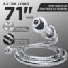Veken Wide Rain Shower Head with 6 Modes Handheld Water Spray,High Pressure Showerhead Combo with Arm for Bathroom Accessories,Home Decor Detachable Dual Shower with Anti-Clog Nozzles,Silver Chrome
