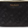 Juicy Couture Women's Cosmetics Bag - Travel Makeup and Toiletries Top Zip Wedge Pouch, Size One Size, Black