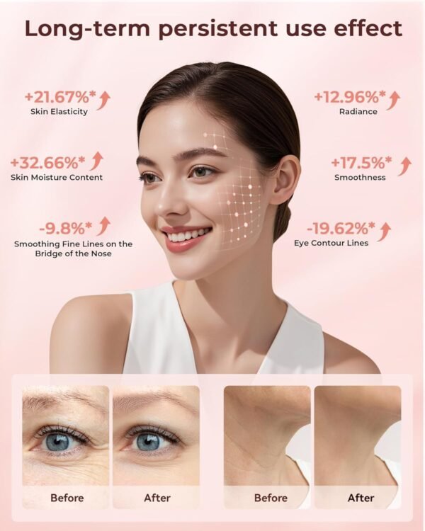 Red Light Therapy for Face,LED Face Mask Light Therapy,LEDs Face Mask & Neck Mask Red Wavelength,Rechargeable Ergonomic Design for True Skincare at Home (Black)