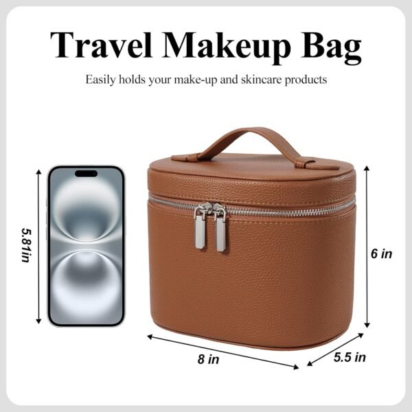 719wgt34kYL._AC_SL1500_.jpg Makeup Bag, Travel Make up Case with Compartments and Handle, Portable Cosmetic Organizer Bags,Toiletry Bag for Women