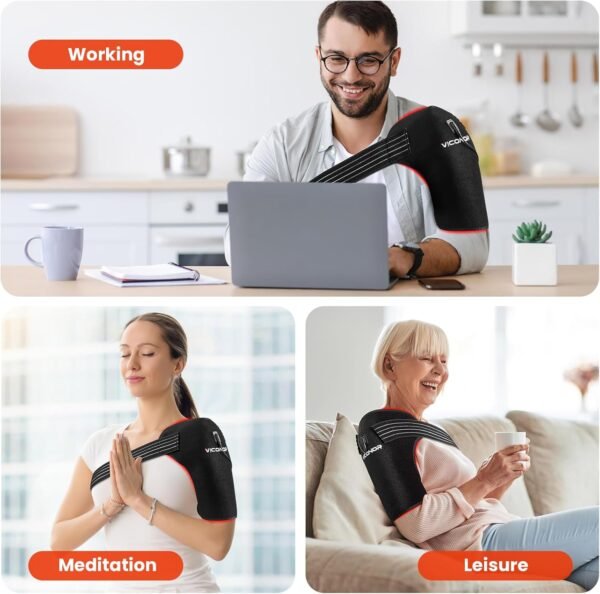 Red Light Therapy for Shoulder Pain Relife，Shoulder Heating Pad,Infrared Light Therapy for Body,Improve Joint Muscle，660nm&850nm Red Light Heated Shoulder Wrap