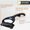 Bakblade 2.0 Back Shavers for Men: DIY Hair Shaver, Safety Blade Technology & Ergonomic Handle, Wet & Dry Shaving (Extra Blades Included)
