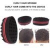 71A4ZveSBNL._SL1500_.jpg Magic Curl Sponge Set for Barber Hair Styling: Afro Twist Hair Brush, Metal Pick Comb, and Styling Combs (Black-A)