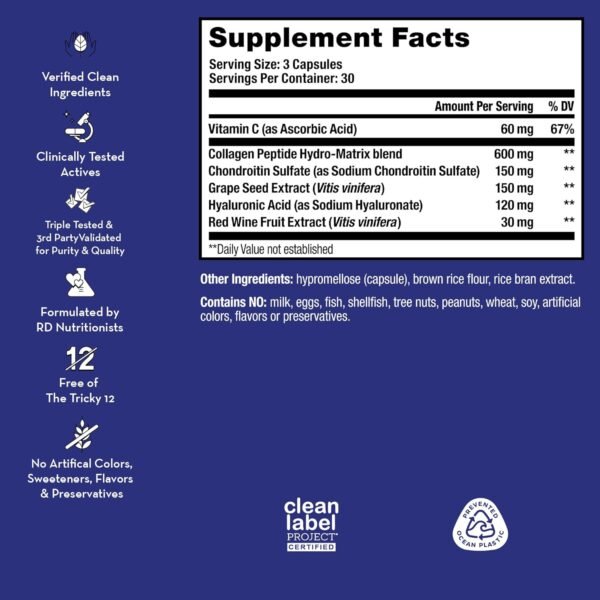 HUM Collagen Love Skin Supplement - Collagen Peptides w/Hyaluronic Acid & Vitamin C, Supports Firm Skin & Helps Minimize Signs of Aging - Supplements for Women and Men (90-Count)