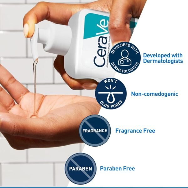 71AJrDfIO0L._SL1500_.jpg CeraVe Acne Treatment Face Wash, Salicylic Acid Cleanser with Purifying Clay, Niacinamide, and Ceramides, Pore Control and Blackhead Remover, 8 Ounce
