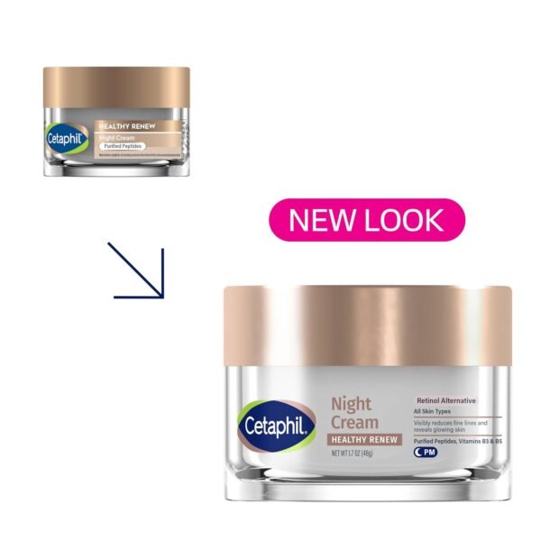 71AMi-V4nZL._SL1500_.jpg Cetaphil Healthy Renew Skin Tightening Night Cream 1.7 Oz, Wrinkle Repair Cream for Face with Peptides, Retinol Alternative Cream For Sensitive Skin, Fragrance Free