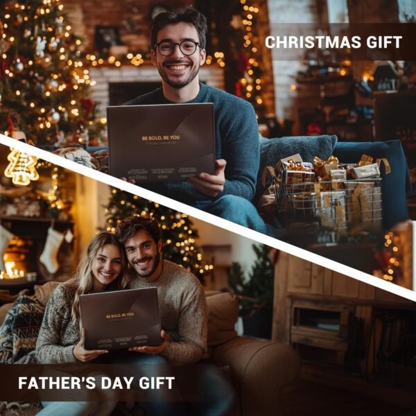 Rinse & Robust Men's Self-Care Gift Set, 10 Pcs Sandalwood Grooming Kit with Bath and Body Wash Gift Set For Men, Beard Oil, Balm & Business Card Case, Unique Gifts for Him Father’s Day, Birthday