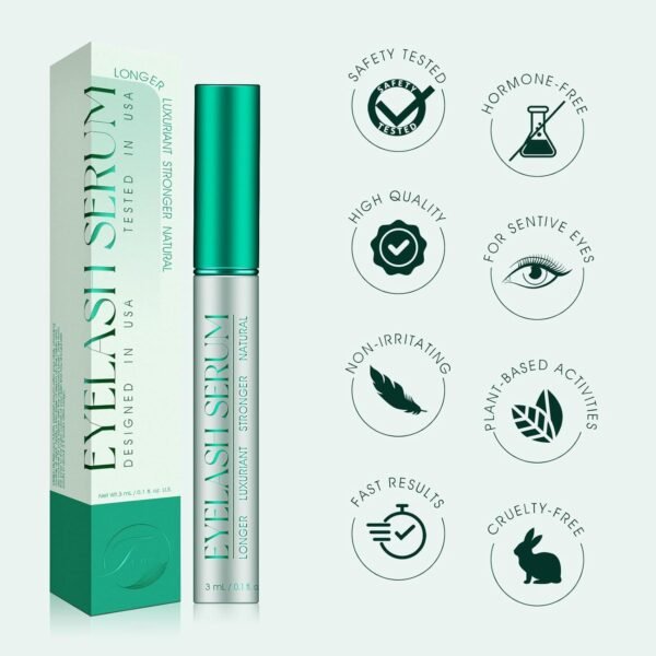 71AiclmWYmL._SL1500_.jpg Eyelash Serum:Enhances,Promotes Natural Growth,Longer,Thicker,Stronger,Healthier Lashes.Cruelty-Free, Suitable for Sensitive Eyes & Hypoallergenic Skin.0.1 Fl. Oz (3 ML) 2-Month Supply.
