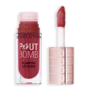 71AmRBRbJrL._SL1500_.jpg Revolution Beauty, Pout Bomb Plumping Lip Gloss, High-Shine for Glossy, Fuller & Plump Lips with Hyaluronic Acid & Peptides, Vegan & Cruelty-Free, Deep Rosewood Rose Pink, 0.15 Fl Oz