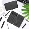 Precision 8 Pieces Men’s Nail Grooming Travel Kit, Stainless Steel Manicure Set with Fingernail & Toenail Clippers, Nail File, Slant Tip Tweezers, Cuticle Scissors, Cuticle Pusher, Travel Case