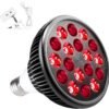 Wolezek Red Light Therapy Lamp with Lamp Holder, 660nm Red and 850nm Near Infrared Combo Wavelength LED Red Light Bulb, Light Therapy Device for Face and Body, Aluminium Shell, E27/E26 Standard
