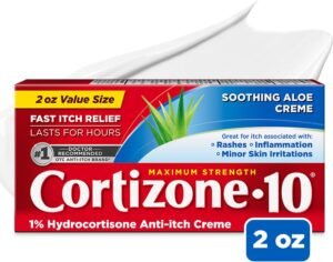 71ApagMwLL._AC_SL1500_.jpg Cortizone 10 Maximum Strength Anti-Itch Cream with Soothing Aloe, 1% Hydrocortisone Creme, 2 oz.