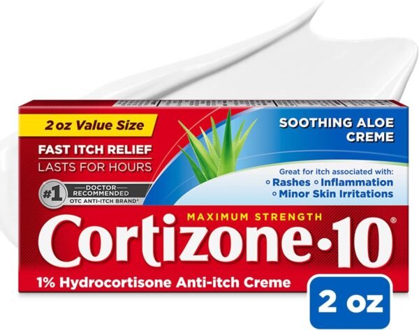 71ApagMwLL._AC_SL1500_.jpg Cortizone 10 Maximum Strength Anti-Itch Cream with Soothing Aloe, 1% Hydrocortisone Creme, 2 oz.