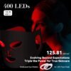 71AyoccZeeL._AC_SL1500_.jpg LED Face Mask Light Therapy, 4 Modes Portable Red Light Therapy for Face with 2000mAh Rechargeable Remote, Blue, Orange, 850NM Infrared & Red Light Mask, 400 LEDs for Anti-Aging, at Home