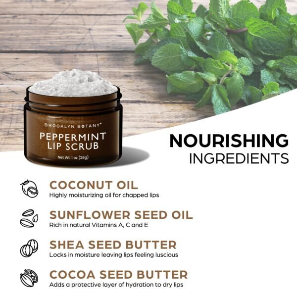 71BYzbqj-gL._SL1500_.jpg Brooklyn Botany Lip Scrub Exfoliator 1 oz – Lip Moisturizer for Dry Lips and Chapped Lips – Gentle Lip Exfoliator for Smooth and Brighter Lips – Peppermint Flavor