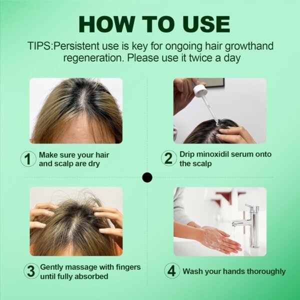 5% Minoxidil for Men, 2PCS Minoxidil for Women Hair Growth Products, Extra Strength Minoxidil Topical Hair Loss Regrowth Treatment Serum with Rosemary & Biotin, Upgraded formula light & Non-Greasy