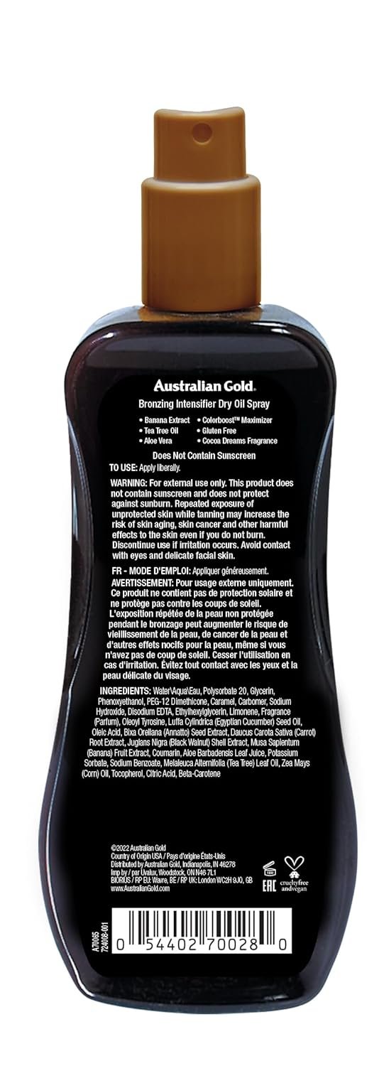 Australian Gold Bronzing Intensifier Dry Oil Spray, 8 Ounce | Colorboost Maximizer (AGDOBS)