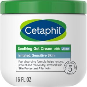 71BeAn-UJ3L._SL1500_.jpg Cetaphil Soothing Gel-Cream with Aloe Instantly Soothes and Hydrates Sensitive Skin, Fragrance and Paraben Free, 16 oz