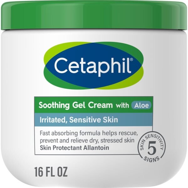 71BeAn-UJ3L._SL1500_.jpg Cetaphil Soothing Gel-Cream with Aloe Instantly Soothes and Hydrates Sensitive Skin, Fragrance and Paraben Free, 16 oz