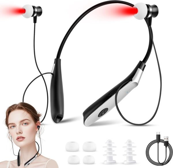 650nm Nose and Ear Red Light Therapy Device - 2 in 1 Red Light Therapy for Ears Tinnitus, Portable Neck Hanging, Red Light Therapy Tinnitus, Portable Neck Hanging, Red Light Therapy Tinnitus