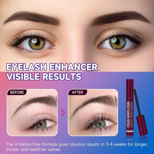 Lash Serum, Eyelash Growth Serum - 5ML Nourishing Formula for Longer, Thicker Eyebrow Lashes Brows | Effective Lash Enhancer, Strengthens Conditions (0.17 FL.OZ)