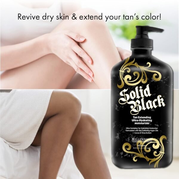 Millennium Tanning Solid Black Tan Extender Lotion - Hydrating After Sun Lotion, 18.25 Ounces