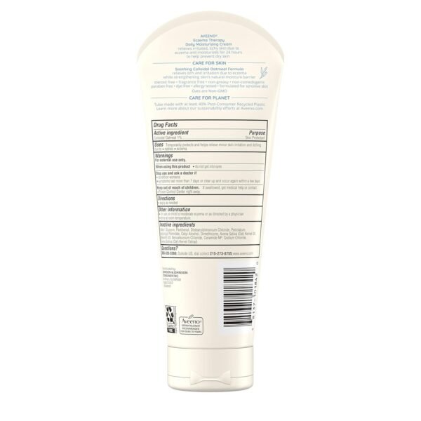 71BoITeufL._SL1500_.jpg Aveeno Eczema Therapy Daily Moisturizing Body Cream for Sensitive Skin, Soothing Eczema Relief Cream, Colloidal Oatmeal & Ceramide for Dry & Itchy Skin, Steroid- & Fragrance-Free, 7.3 oz