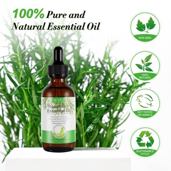 71BrxlINzJL._SL1500_.jpg Rosemary Oil for Hair Growth 2.02 Fl Oz, Rosemary Essential Oil for Eyelashs, Eyebrows, Face, Skin Care, Body Massage, Aromatherapy, Hair Loss Treatment, Nourishes The Scalp, Improve Blood Circulation