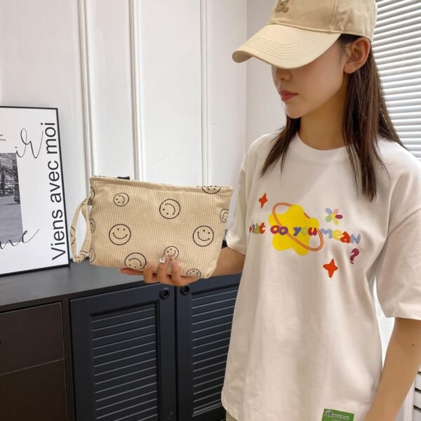 71C-AKauCvL._SL1500_.jpg Small Makeup Bag with Pocketes and Zipper Corduroy Makeup Pouch for Purse Travel Corduroy Cosmetic Organizer Toiletry bag for Women