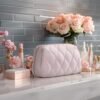 71CEopLncNL._AC_SL1500_.jpg BAGSMART Makeup Bag, Travel Cosmetic Bag, Puffy Padded Make Up Bag for Women, Makeup Organizer Case, Wide-open Pouch Purse, Travel Essentials, Toiletries Accessories Brushes, Pink