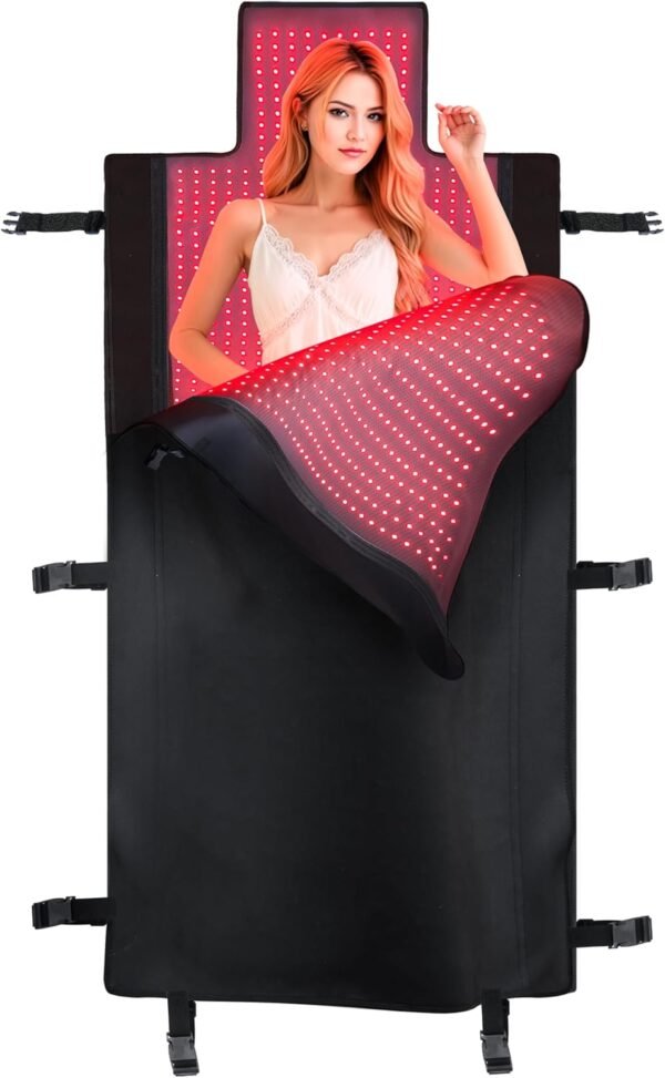 2025 Upgraded Triple-Mode Red Light Therapy Mat for Full Body Pain Relief, 73.0" x 33.4" Whole Body Coverage with 2570 Dual-Wave (660nm & 850nm) LEDs, Premium Leather, Multi-Mode Customization(Black)