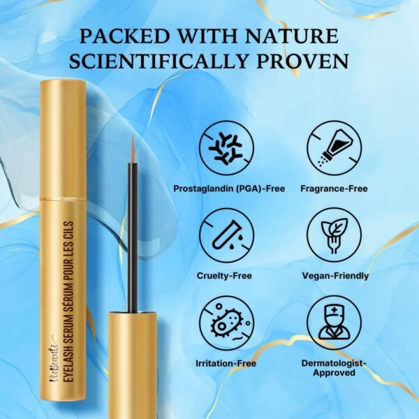 VieBeauti Lash Serum for Eyelash Growth: 5mL Eyelash Growth Serum with Advanced Formula to Boost Longer Fuller and Thicker Looking Lashes - Vegan & Cruelty-Free for Sensitive Eyes 5-Month Supply
