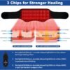KingPavonini Red Light Therapy Belt, 3 in 1 Red Light Therapy for Body with Compression Strap, 630 & 660 & 850nm Infrared Light Therapy for Shoulder Waist Back Pain Relief, Decrease Inflammation