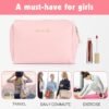 71CTv827NwL._AC_SL1500_.jpg Topwey Makeup Bag, Travel Essentials Cosmetic Bags for Women, Waterproof Portable Pouch travel toiletry bag with Divider (Pink, Small)