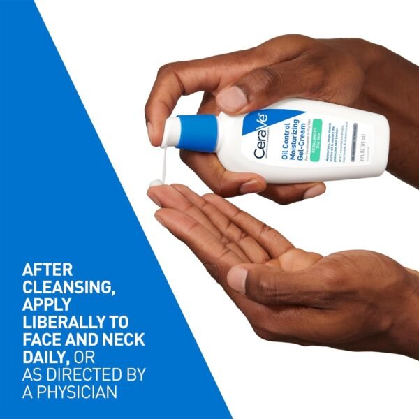71CXZvnj3L._SL1500_.jpg CeraVe Oil Control Moisturizing Gel-Cream, Face Moisturizer for Oily Skin, Niacinamide, Hyaluronic Acid & Oil Absorbing Technology To Rebalance Oily Skin, Non-Comedogenic, Fragrance Free & Oil-Free