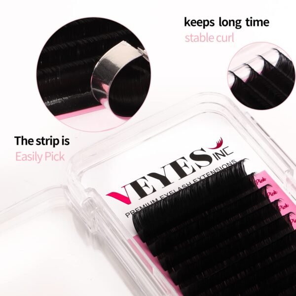 71Cyd-Agd4L._SL1500_.jpg VEYES INC Classic Volume Lash Extensions 0.03-0.20 J/B/L/C/CC/D/DD Curl 5-25mm Mixed & Single Length Tray, Premium Silk Eyelashes, Professional Supplies for Lash Techs(Matte Black 0.15 D 8-16mm)
