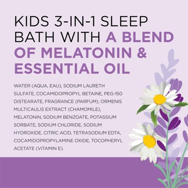 Dr Teal's Kids 3-in-1 Sleep Bath: Bubble Bath, Body Wash & Shampoo with Melatonin & Essential Oil, 20 fl oz (Pack of 3)