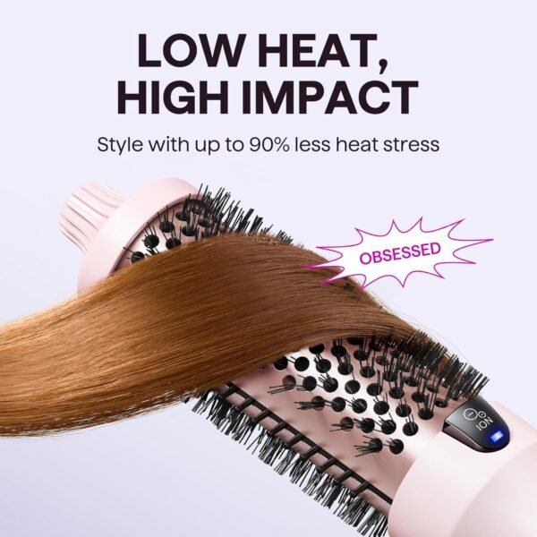 71D5rI8woOL._AC_SL1500_.jpg Wavytalk Thermal Brush, Blowout Boost 1.5 inch Heated Round Brush for Blowout Look, Dual Voltage, Pink, Sakura, Tourmaline Ceramic, Negative Ion Technology, 5 Temperature Settings, Less Damage