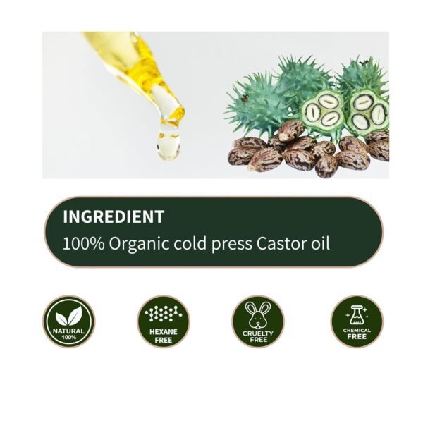 71D8S0VRkpL._SL1500_.jpg Organic Castor Oil Eyelash Growth Serum For Eyelashes and Eyebrows with Mascara Tube Filled with Premium Cold Pressed, Hexane Free Castor Oil