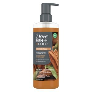 71DDt2Ds99L._SL1500_.jpg Dove Men+Care 2-in-1 Shampoo + Conditioner Sandalwood & Cardamom Oil for Thick & Full Hair, + Vitamin B3 & Mineral Complex, 17.5 oz