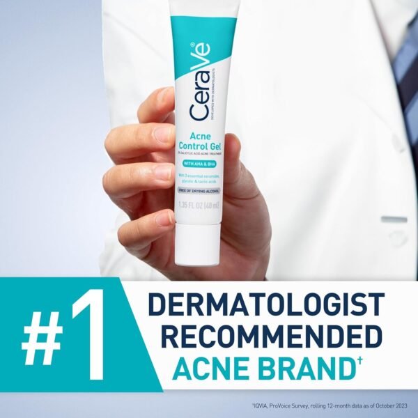 71DisQbMKuL._SL1500_.jpg CeraVe Acne Control Gel, 2% Salicylic Acid Treatment With Glycolic Acid + Lactic Acids + Niacniamide, Acne Gel Helps Clear Blemishes Without Over Drying, Alcohol Free & Oil Free, 1.35 Fl Oz