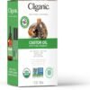 Cliganic Organic Castor Oil, 100% Pure (1oz Glass Bottle with Eyelash Kit) - For Eyelashes, Eyebrows, Hair & Skin