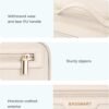 71E3fj0NcfL._AC_SL1500_.jpg BAGSMART Travel Makeup Bag, Make Up Bag with Multiple Compartments for Organizer, Durable & Compact Cosmetic Organizer for Women for Travel Accessories (Beige)