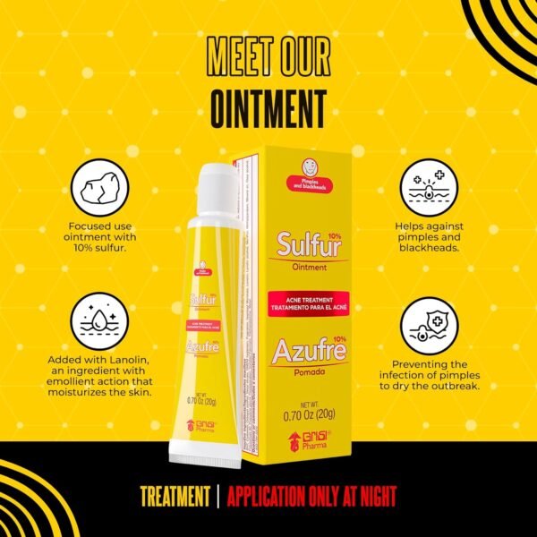 71EWcdXbvJL._AC_SL1500_.jpg Biosulfur Grisi Acne Treatment: Fights Pimples, Blackheads, Blemishes, Improves Damaged Skin from Acne Scars, Prevents Breakouts, Keeps Pores Clear, Controls Oil, Sulfur Ointment, 0.70 Ounce, 2-Pack