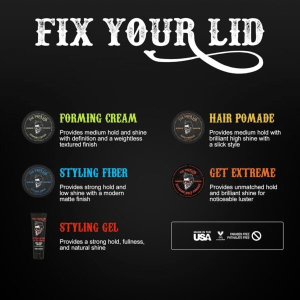 71EXUXkv2GL._SL1500_.jpg Fix Your Lid Forming Cream 3.75 oz Medium Hold Hair Cream For Men - Mens Hair Gel Medium Shine - All Day Hold Styling Cream For All Hairstyles - Easy To Wash Out
