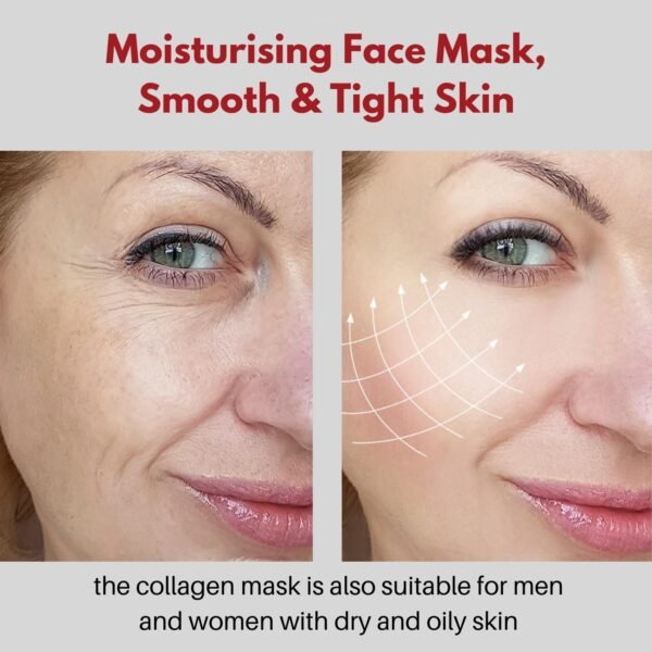 71EwwHB8DPL._SL1500_.jpg Collagen Firming Face Mask,Wash-Free Firming Anti-Ageing Moisturising Face Mask,Smooth & Tight Skin,Facial Masks For Both Men And Women Of All Skin Types