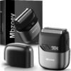 Electric Foil Shavers for Men, Mini Electric Razor, Compact Face Shaver, IPX7 Waterproof Wet Dry Cordless Razor, LED Display, USB-C Fast Rechargeable