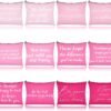 12 PCS Pink Inspirational Canvas Makeup Bags Bulk Makeup Bags for Women Inspirational Quotes Cosmetics Bags with Zipper Gift for Valentine's Day Christmas Graduation