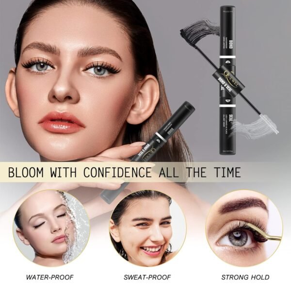 QUEWEL Lash Clusters Bond And Seal, Black Cluster Lashes Glue For DIY Eyelash Extensions, Strong Hold&Waterproof Eyelash Clusters Glue, Gentle Lashes Glue