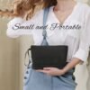 71FE83JmVaL._SL1500_.jpg Ethereal Small Makeup Bag, 2 Layers Travel Makeup Bag with Makeup Brush Holder, Cosmetic Bag Black Make up Pouch for Women/Girls